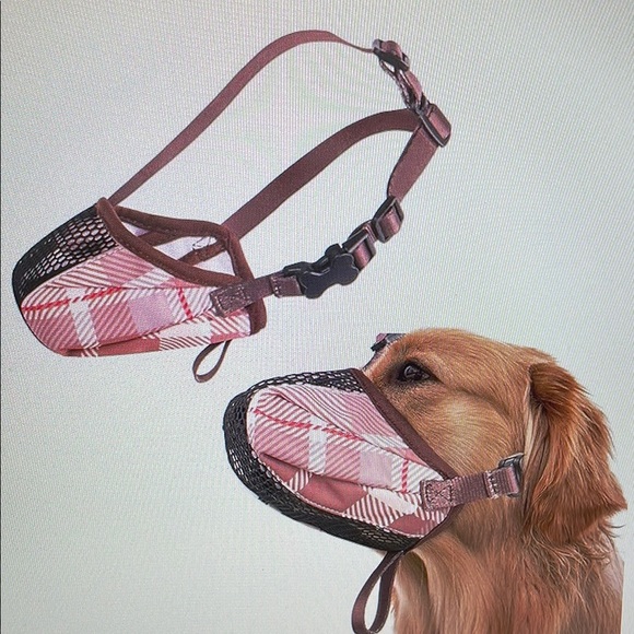 TZBEINN Other - Plaid Dog Muzzle with Adjustable Straps